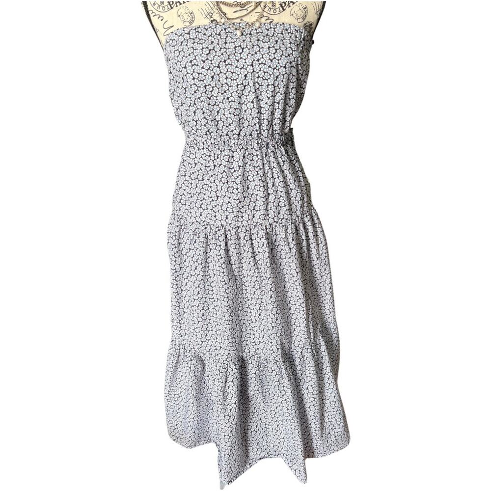 Gap Cobalt Floral Smocked Maxi dress Dark Cottagecore Fairy  Vintage Size XS